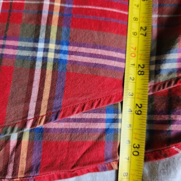 Nautica Shirt Mens Large Pinpoint Oxford Long Sleeve Button Down Plaid Cotton - Picture 7 of 8